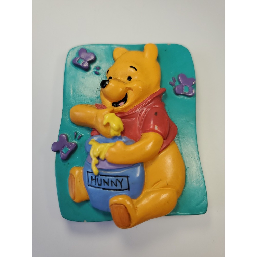 Vintage Disney Winnie the Pooh & Honey Pot Magnet With Butterflies